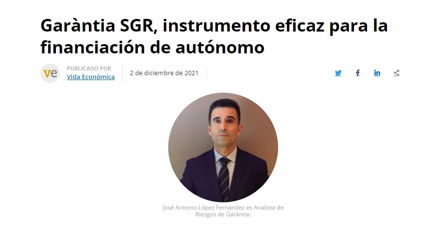 Garàntia SGR, instrumento eficaz para la financiación de autónomos-José Antonio López Fernández, Analista de Riesgos de Garàntia.